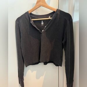 Pacsun | Henley Long-Sleeve Crop Top